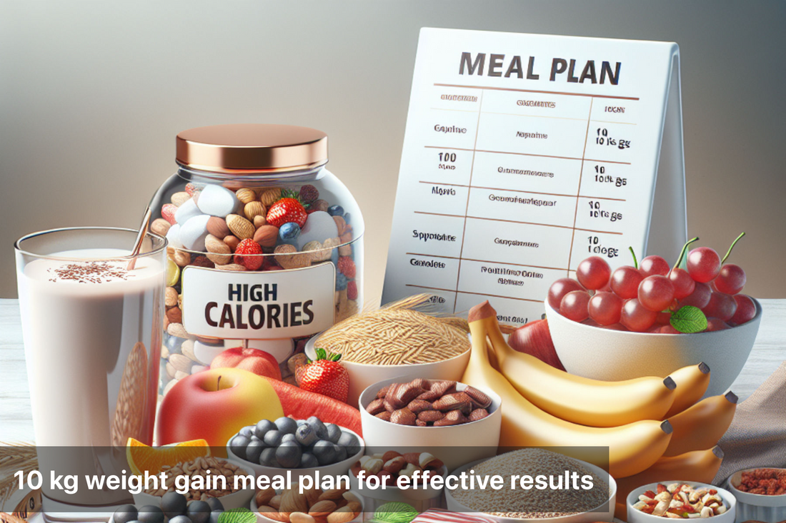 Meal plan featuring high-calorie foods for effective weight gain.