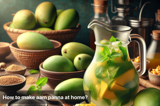 A refreshing aam panna drink with fresh mangoes and spices