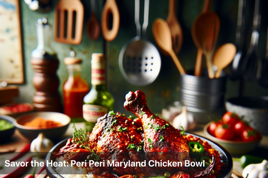 Delicious Peri Peri Maryland Chicken Bowl with vibrant spices and garnishes