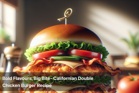 Delicious Californian Double Chicken Burger with fresh ingredients and bold flavours