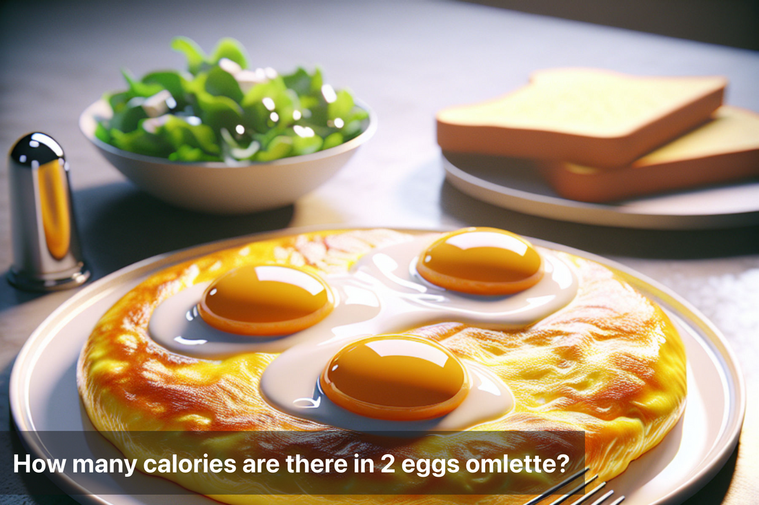 Delicious 2 eggs omelette served with greens and toast