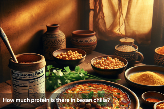 A rustic kitchen with ingredients for besan chilla