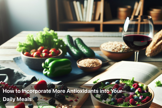 Healthy foods rich in antioxidants, including fruits and vegetables