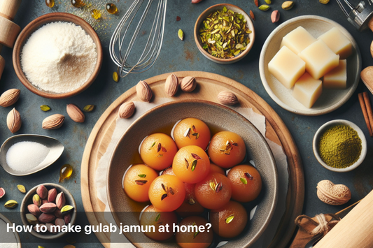 Ingredients and preparation for homemade gulab jamun