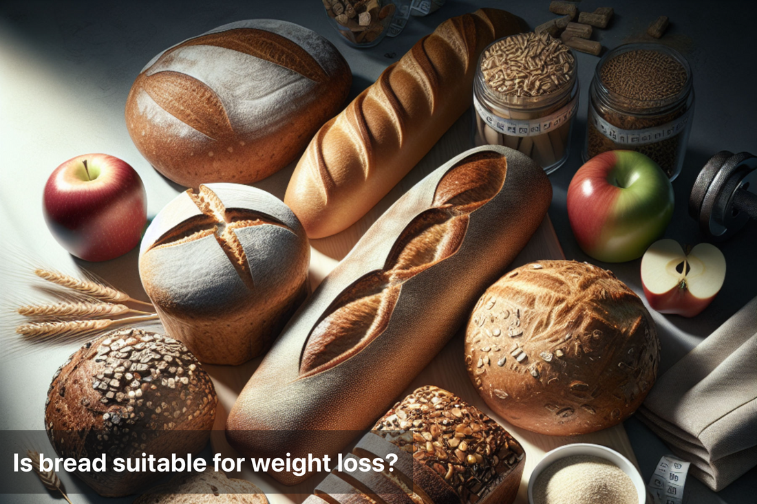 Various types of bread on a table, exploring their impact on weight loss.