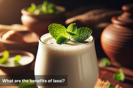 Delicious lassi topped with mint leaves, showcasing its health benefits.